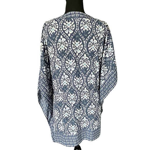 Charter Club Navy and White Floral Top - Picture 3 of 4